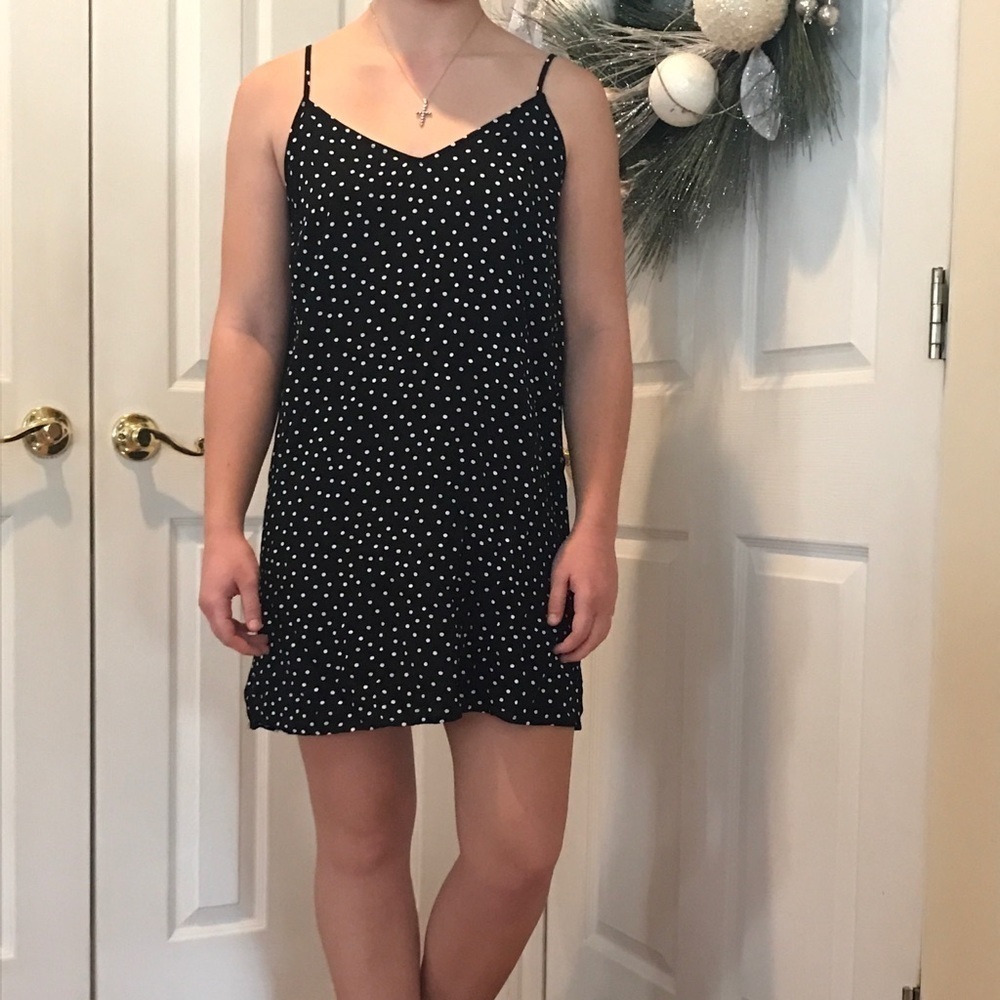 Kendall & Kylie black polka dot dress